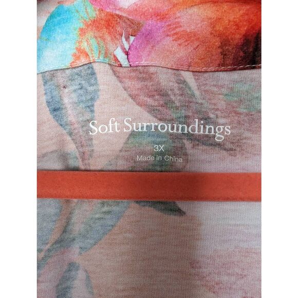 Soft Surrounding Dress Floral Jardin Faux Wrap Maxi‎ 3/4 Sleeve Plus size 3X NWT - Picture 4 of 11